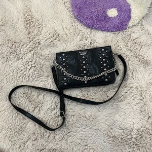 Victoria secret black faux leather crossbody purse